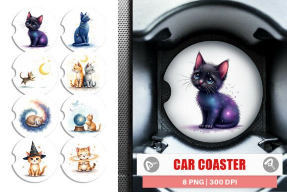 Download Cosmic Kittens Car Coaster - Premium Resources