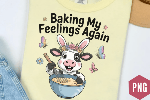 Download Baking My Feelings Easter Cow PNG Design - Premium Resources